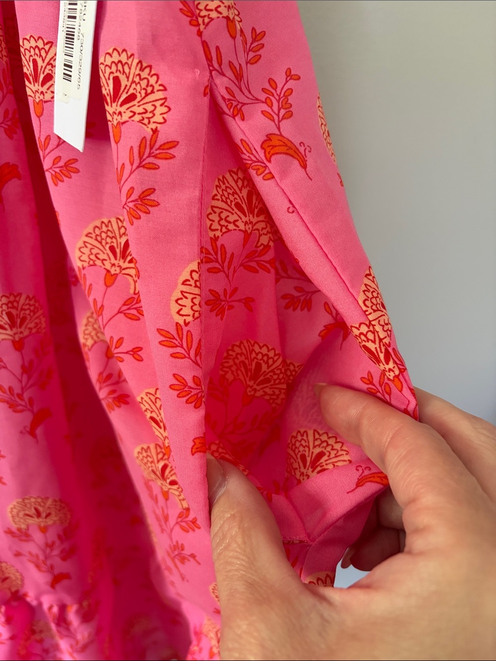 J. Marie Ella Ann Peter Pan Collar Mini Dress XL Pink Floral Puff Sleeve NWT - Picture 6 of 10